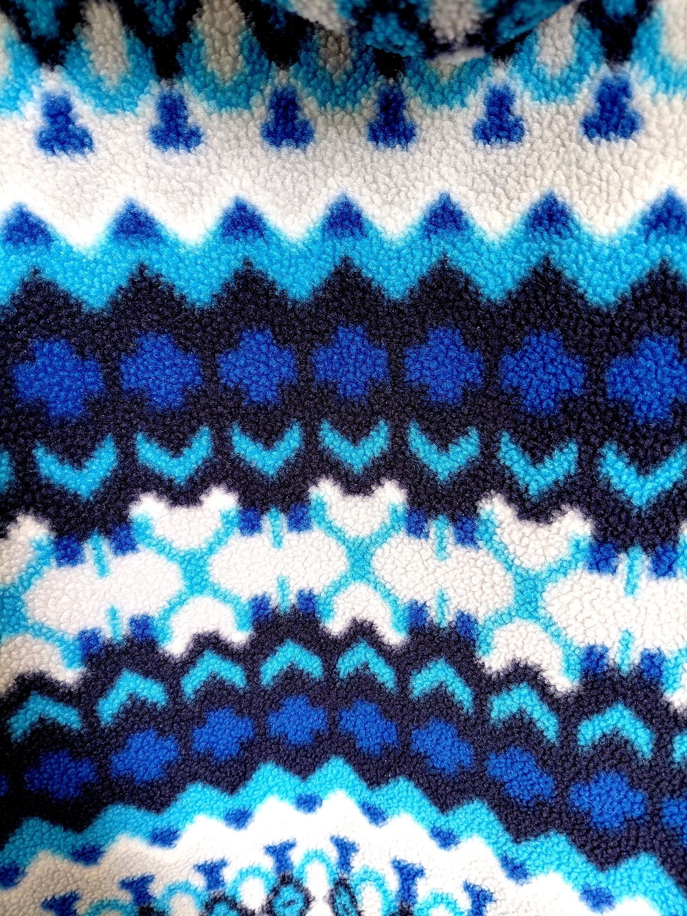 Patagonia ~ M Blue And White Patterned Fleece Jacket - Picture 3 of 11